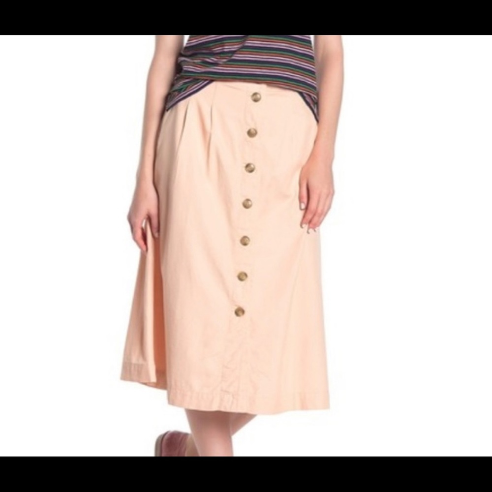 Madewell Button Front Patio Skirt Blush